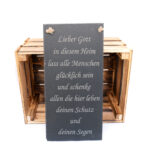 Holzbrett mit Foto und Spruch