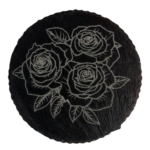 Schiefer Untersetzer Ø 10cm "Rosen"