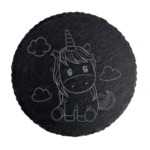 Schiefer Untersetzer Ø 10cm "süßes Einhorn"