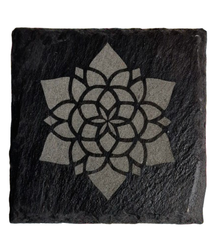 Schiefer Untersetzer 10 x 10cm "Mandala"