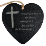 Schiefer Herz 15 x 15cm "Gedenktafel 1"